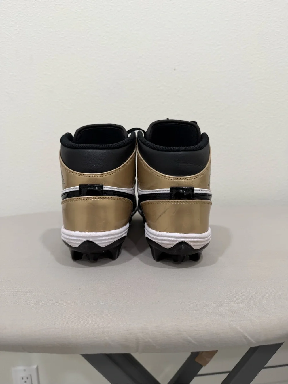 Jordan Kids Black White Gold Football cleats